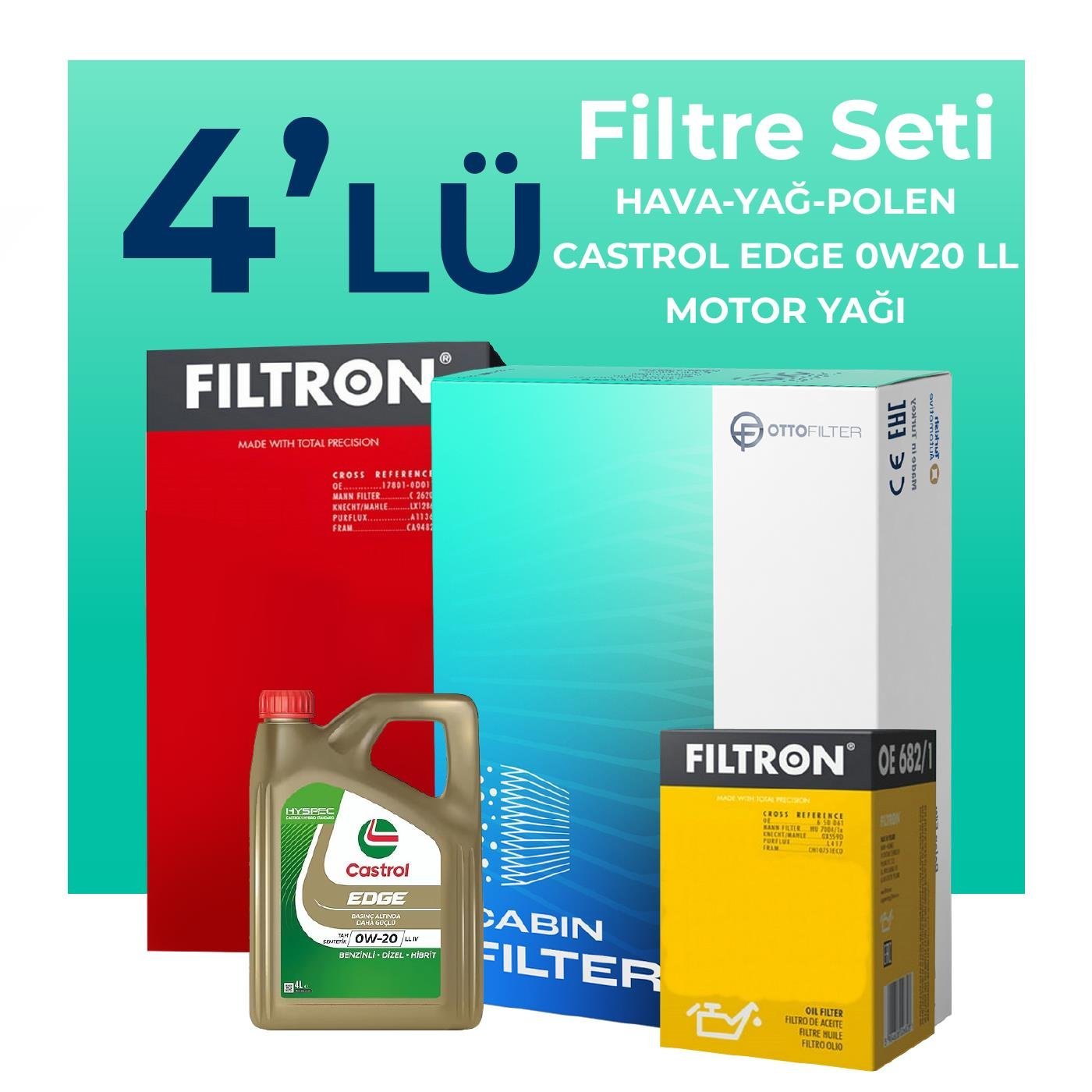 filtron-audi-a3-30-tfsi-1-0-filtre-bakim-seti-castrol-motor-yagli-2020-2024-4-lu-110050