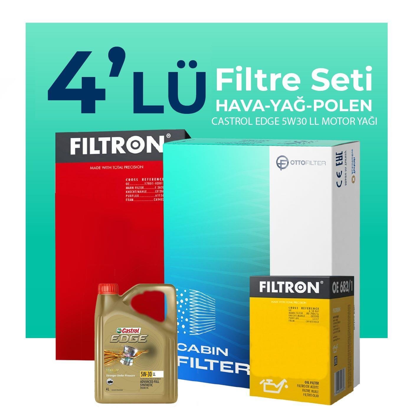 filtron-audi-a6-2-0-tfsi-quatro-252-hp-filtre-bakim-seti-castrol-motor-yagli-2015-2018-4-lu-70204