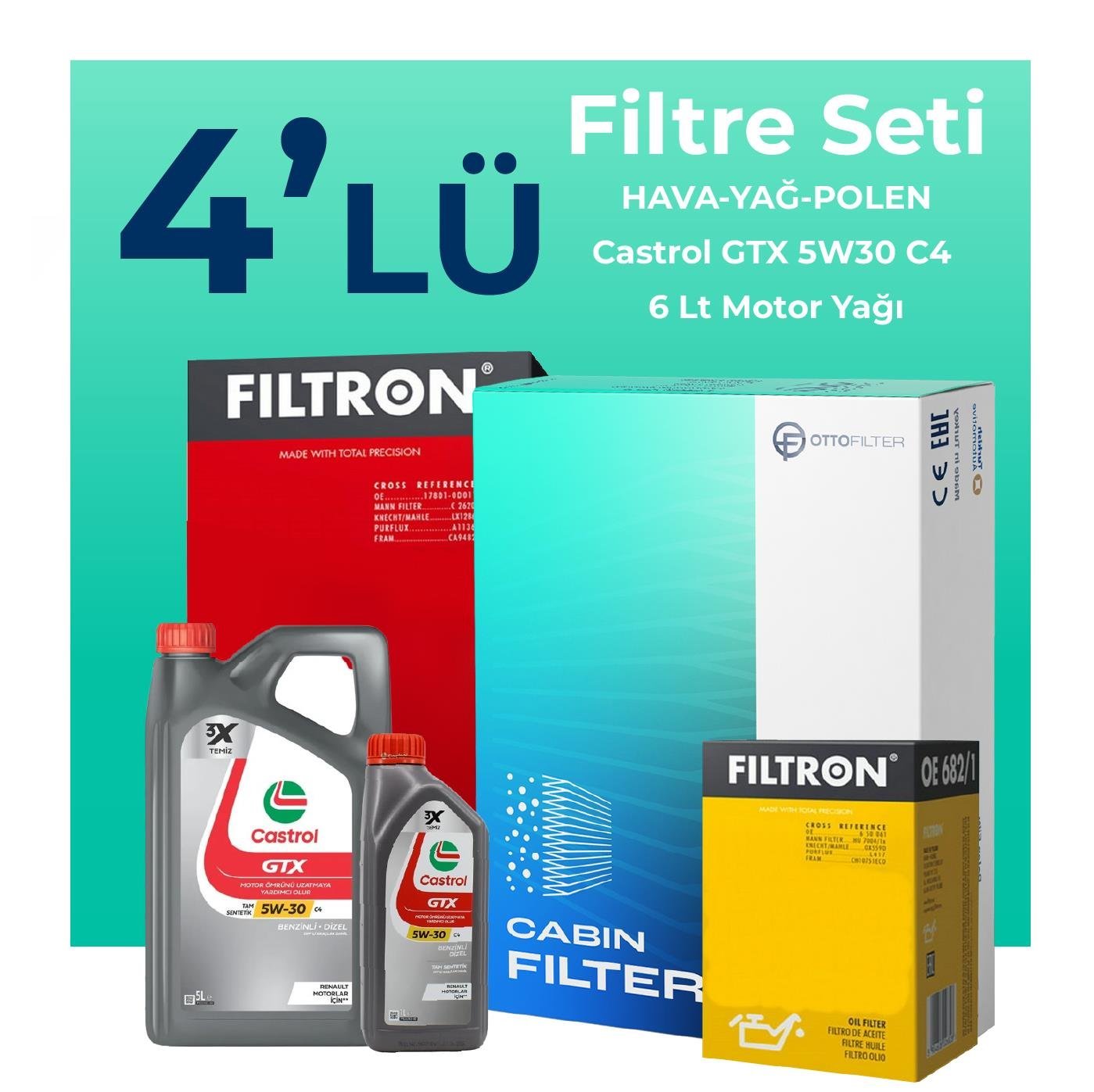 filtron-dacia-duster-1-3-benzinli-filtre-bakim-seti-castrol-motor-yagli-2018-2024-4-lu-109038