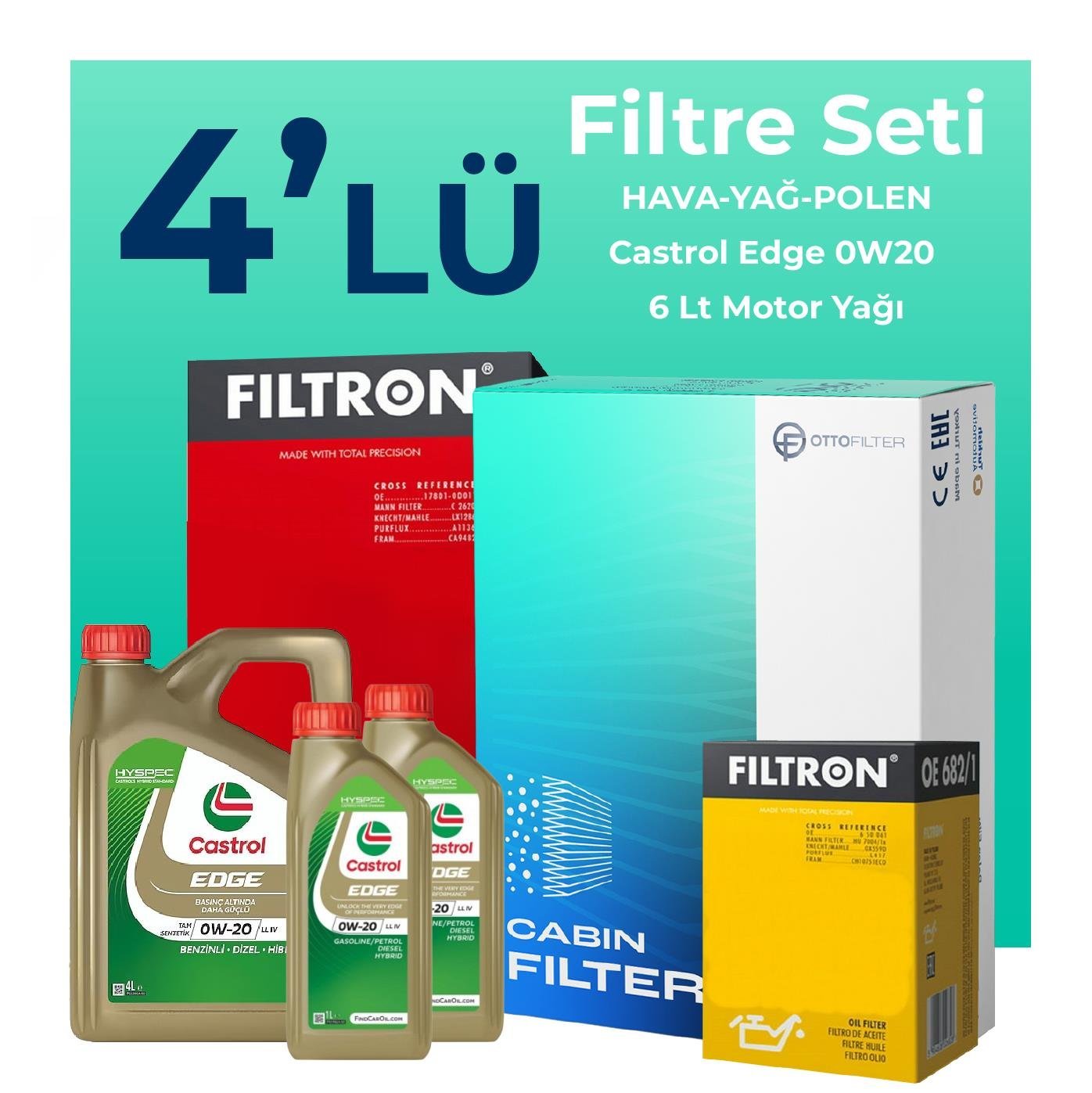 filtron-land-rover-evoque-1-5-benzinli-filtre-bakim-seti-castrol-motor-yagli-2020-2023-4-lu-109498
