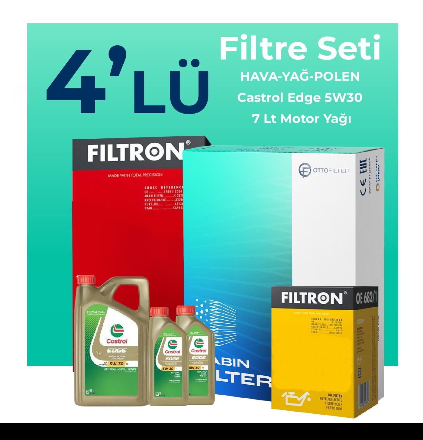 filtron-mercedes-c200-dizel-filtre-bakim-seti-castrol-motor-yagli-2018-2021-4-lu-107430
