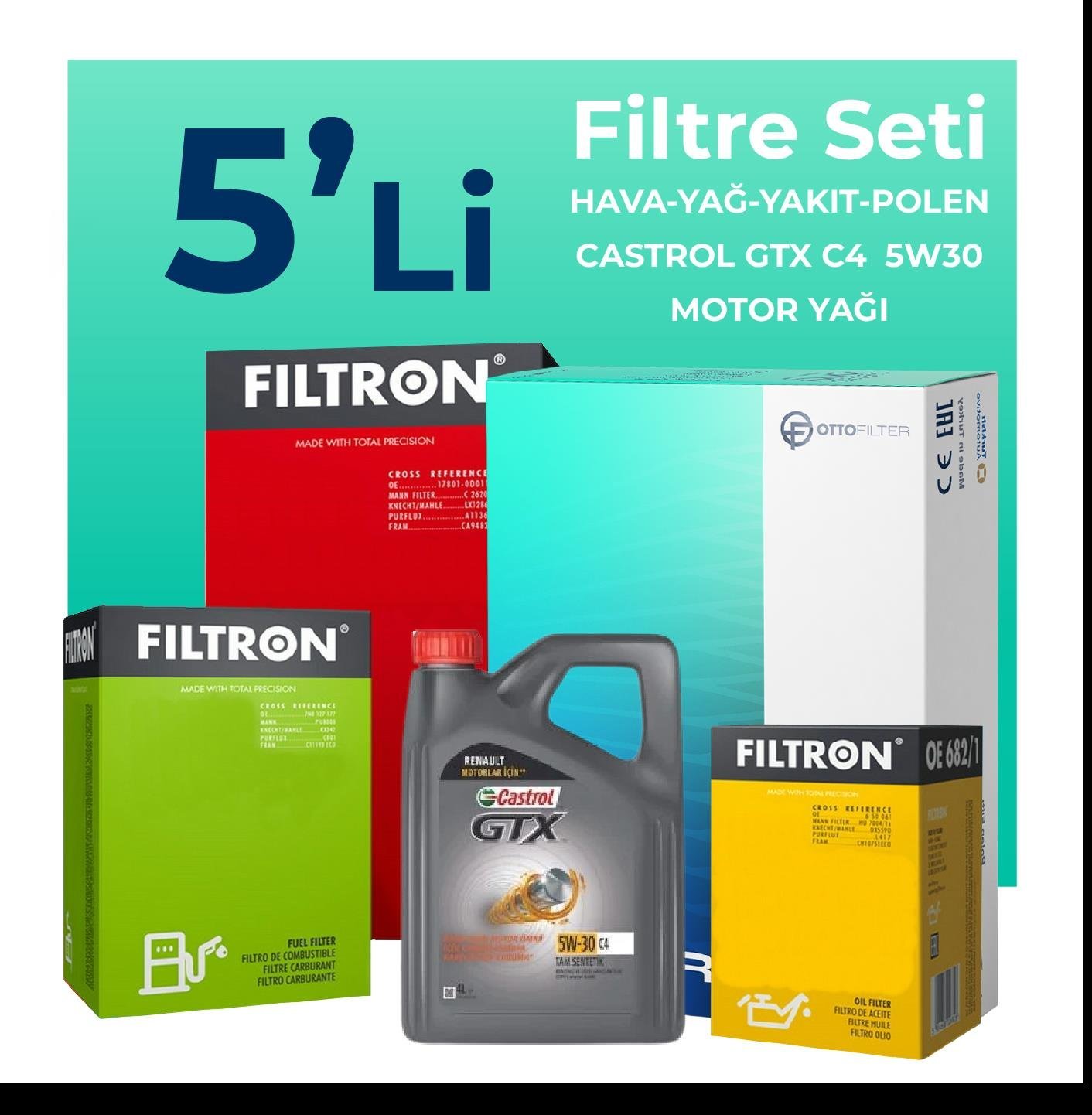 filtron-mercedes-cla180-dizel-filtre-bakim-seti-castrol-motor-yagli-2013-2018-5-li-58616