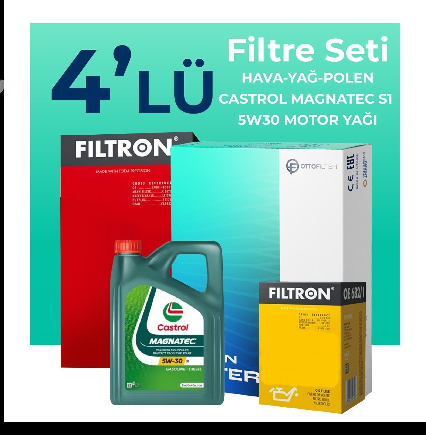 filtron-opel-astra-h-1-3-dizel-filtre-bakim-seti-castrol-motor-yagli-2005-2011-4-lu-60913