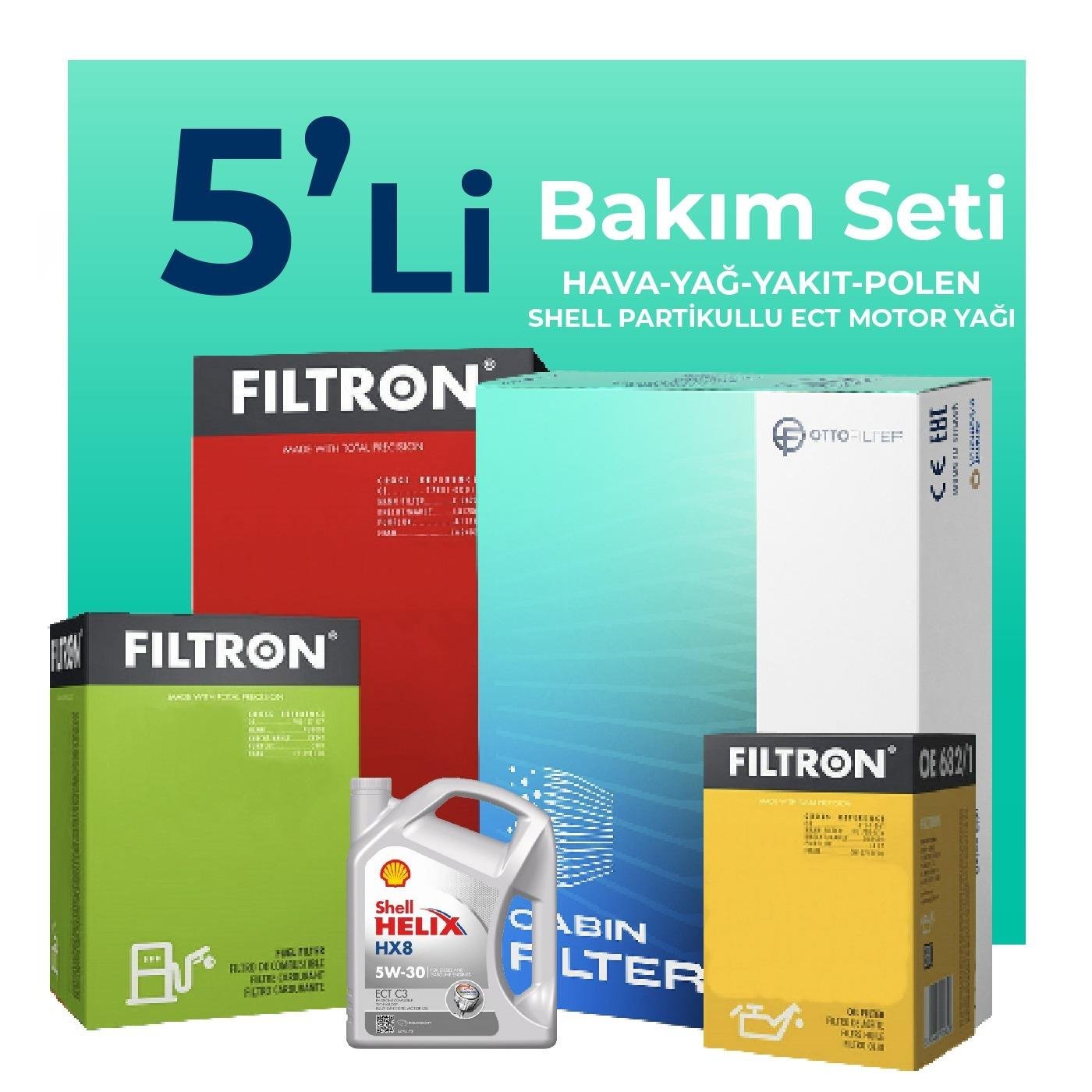filtron-peugeot-207-1-6-dizel-90-beygir-filtre-bakim-seti-shell-motor-yagli-2006-2013-5-li-73050