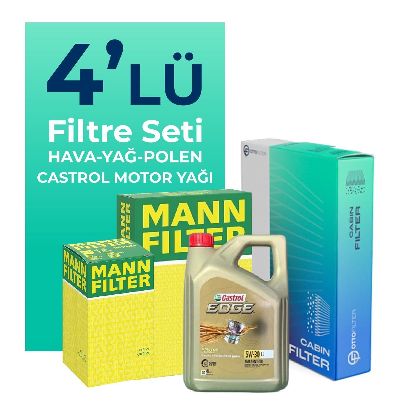 mann-audi-a4-2-0-dizel-filtre-bakim-seti-castrol-motor-yagli-2004-2009-4-lu-69746
