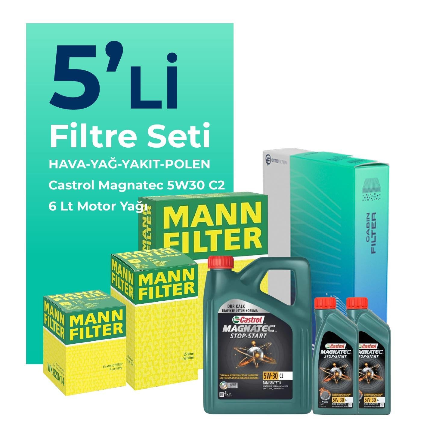 mann-hyundai-santa-fe-2-2-dizel-filtre-bakim-seti-castrol-motor-yagli-2006-2009-5-li-107730